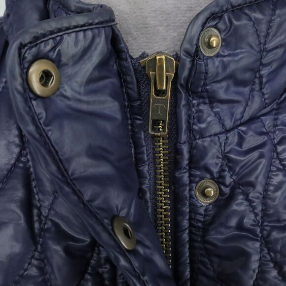 Talbots Puffer Vest Petites MP PM Navy Blue Quilted Full Zip Snaps Pockets - Picture 16 of 16